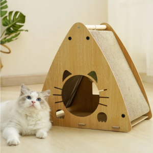 Rascador-Casa triangular  para gatos